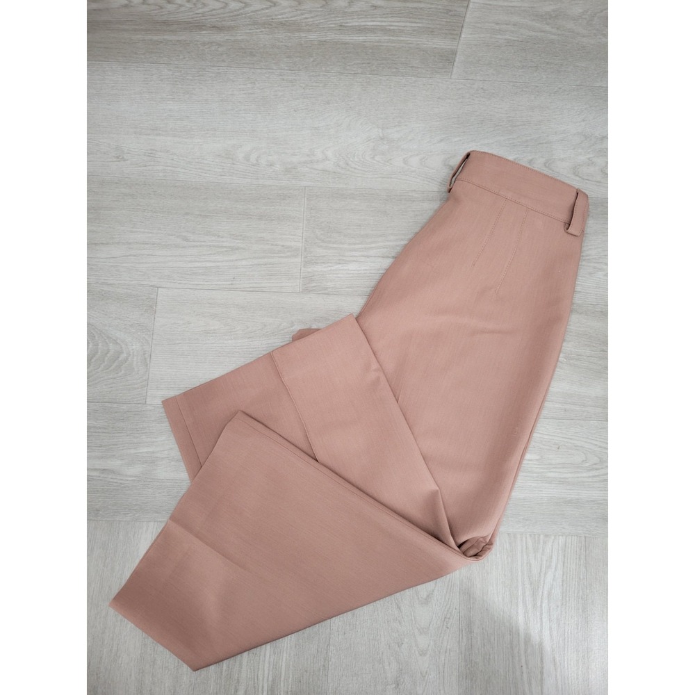 ZARA Women's XL Brown Cropped Culotte Pants Wide Leg Stretch Trousers 2702/948